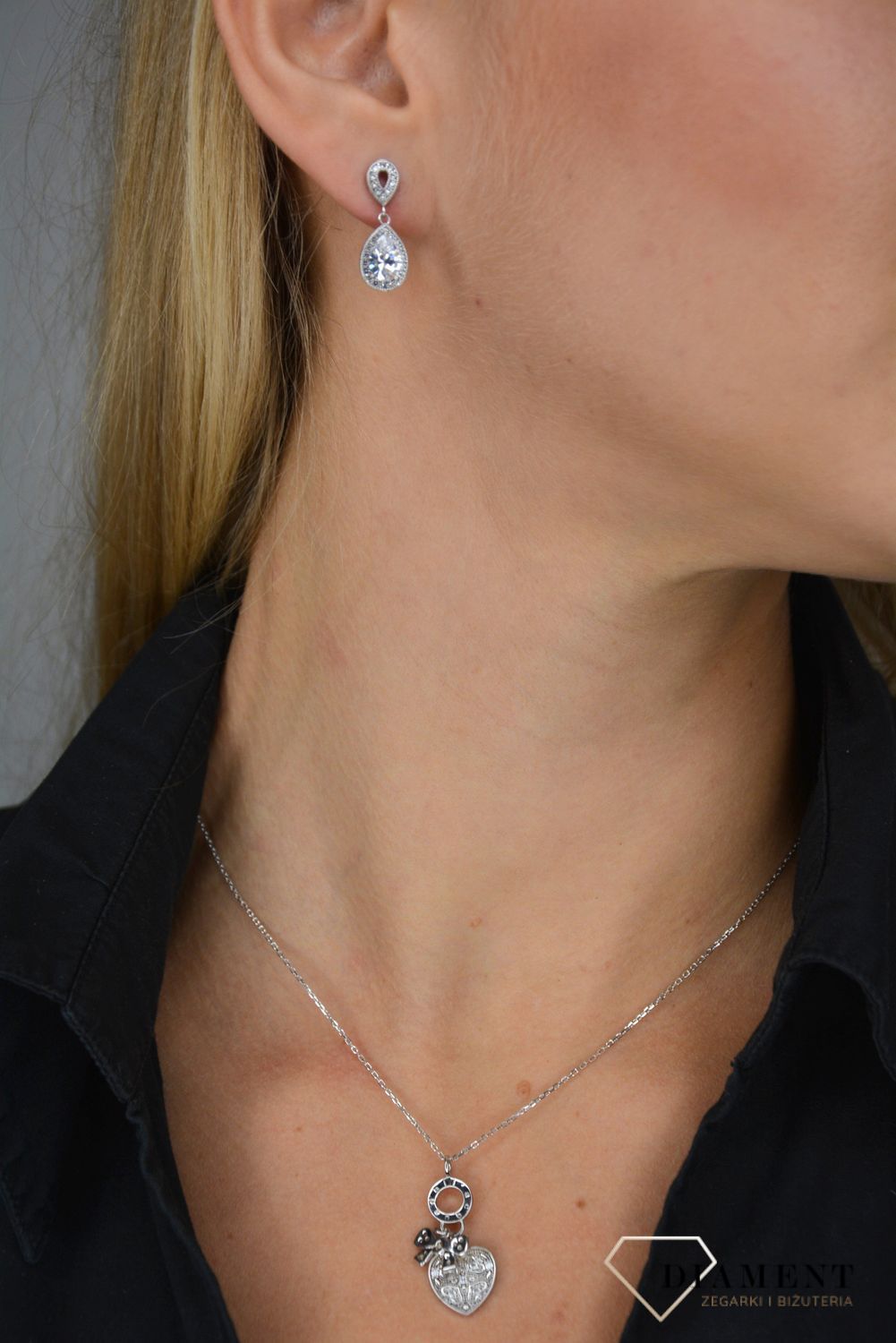 Naszyjnik srebrny celebrytka serce z kokardką N VI312 070.jpg